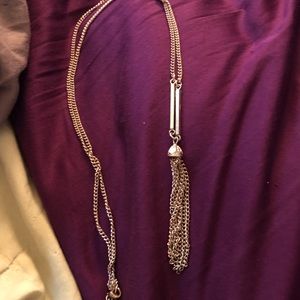 Gold tassel neiman Marcus bar chain 28’necklace